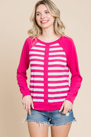Striped and Solid Relaxed Casual Top