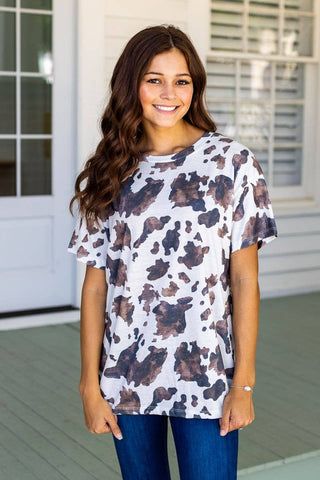 Mooving On Short Sleeves T-Shirt Cow Print