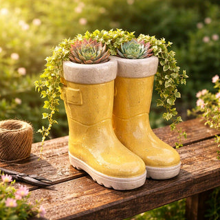 Yellow Boots Decorative Piece