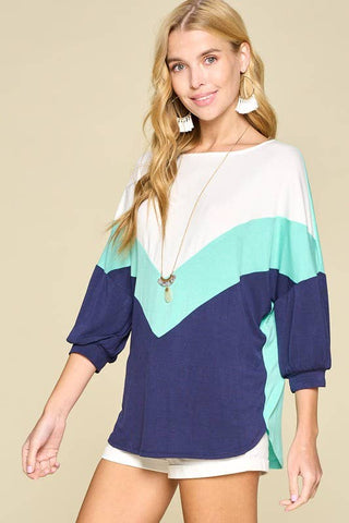 Color Block Jersey Tunic Top