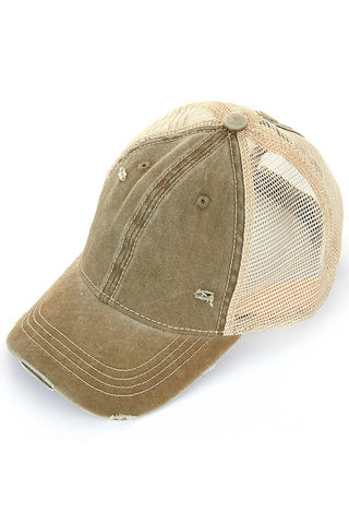 C.C Brand Mesh Back Ponytail Baseball Cap
