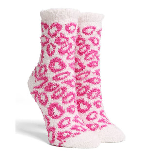 Leopard Crew Fuzzy Winter Socks