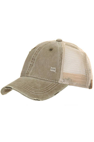 C.C Brand Mesh Back Ponytail Baseball Cap