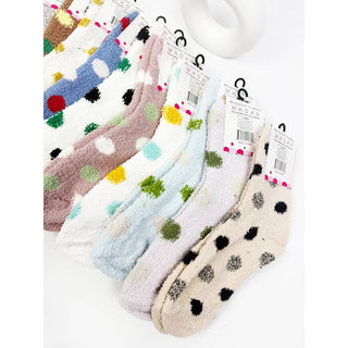 Polka Dot Fuzzy Socks