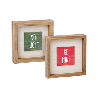 Lucky / Be Mine Reversible Framed Sign
