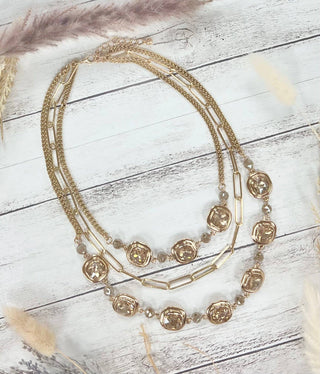 Chunky Layers & Crystal Sparks Necklace