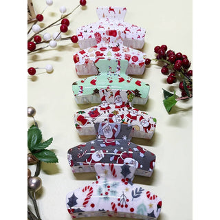 Christmas Print Hair Claw Clip