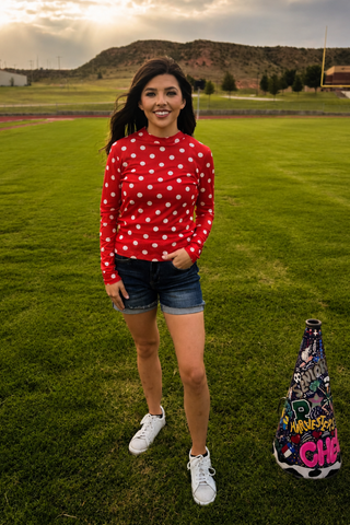 Polka Dot Mesh Top