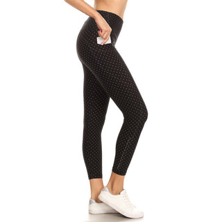 Polka Dot Premium Activewear 7/8 Length Leggings with Pockets