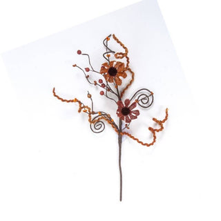 Burlap Fall Flower Spray W/Mixed Berries and Twine, 17 inch