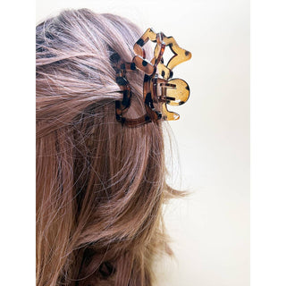 Neutral Tone Puppy Hair Claw Clip