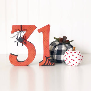 Red-Orange Polka Dot Fabric Pumpkin