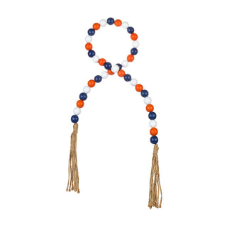 Navy/Orange Beaded Tassel