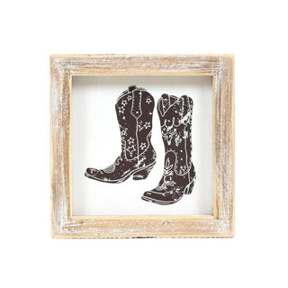 Wood Frame Sign: HAT/BOOTS - Reversible