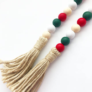 Holliday Wood Bead Garland