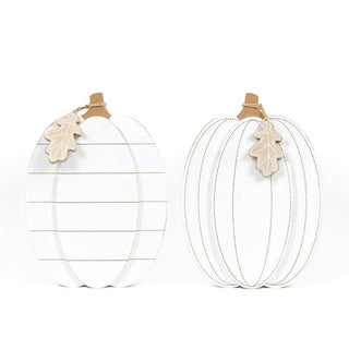 White Wood Chunky Pumpkin (Reversible)