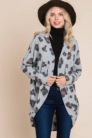 Animal Print Knit Cardigan
