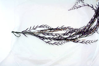 Black and Purple Glittered Leaves Garland with Orange Berries