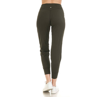 Olive Slim Fit Activewear Joggers with Hidden Back Pocket