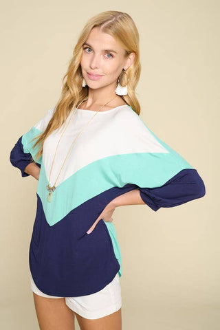 Color Block Jersey Tunic Top