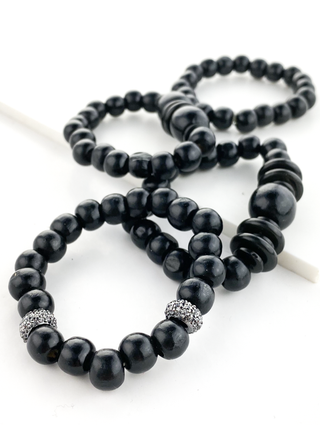 Onyx Boho Beaded Bracelets