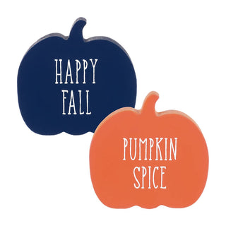 Navy/Orange Wooden Pumpkins
