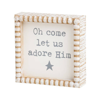 Adore Him Christmas Beaded Box Sign