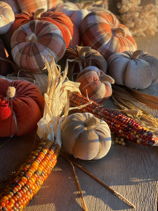 7in. Walnut Velvet Pumpkin