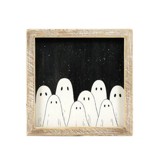 7x7 wood sign (GHOST/MUSHROOM) Halloween Fall Décor