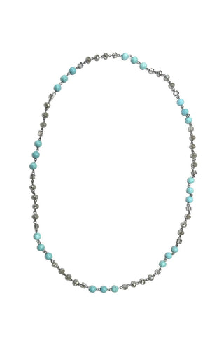 MIXED CRYSTAL NECKLACE WITH TURQUOISE BEADS