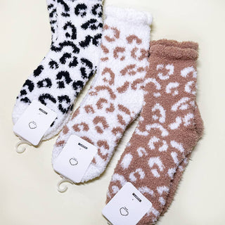 Leopard Pattern Fuzzy Socks