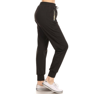 Camo Trim Joggers with Drawstring