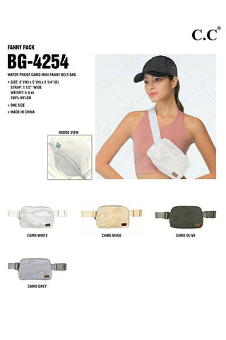 C.C Water Proof Camo Mini Fanny Belt Bag