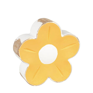 Small Wooden Yellow Poppy Flower Head