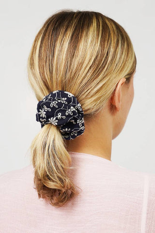 Flower Embroidery Hair Scrunchie