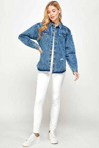 Long Sleeve Ladies Denim Shirts