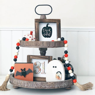 Holliday Wood Bead Garland