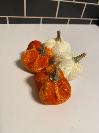 Mini Velour Pumpkins