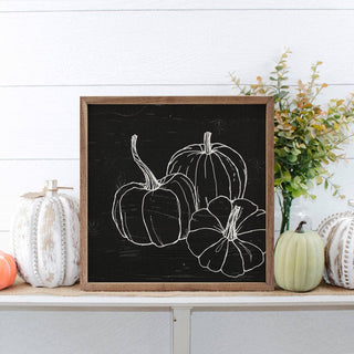 Wood Sign - Black Trio Pumpkins