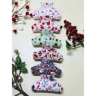 Christmas Print Hair Claw Clip