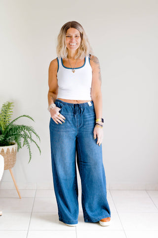 Midnight Wash Judy Blue Palazzos