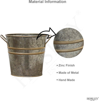 Metal Vase with Zinc Finish 5" Dia x 5" H