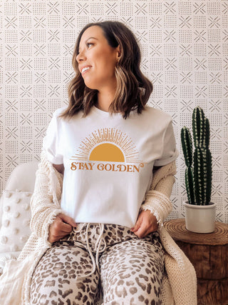 Stay Golden, Summer T-Shirt, Soft Cream/Beige
