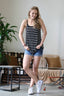 BLACK w/ IVORY STRIPES