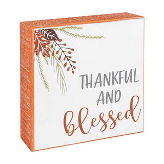 Thankful Weathered Fall Box Sign