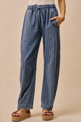 Stripe Barrel Denim Jeans