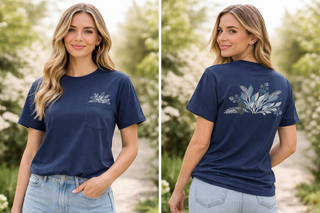 Navy Floral Pocket Tee