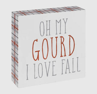 Oh My Gourd Plaid Plaque