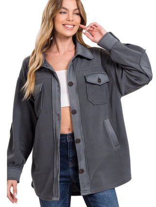 Oversized Basic Fleece Shacket