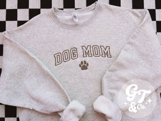 Varsity Dog Mom Embroidered Crewneck *MADE TO ORDER 10-15 BIZ DAYS*